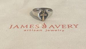 James Avery James Avery Heart Cross Ring In Sterling Silver With 14k Gold Size 8